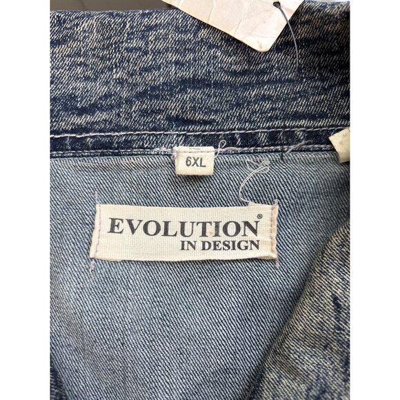 Vintage 90's Evolution in Design Acid Wash Denim Jacket Big & Tall 6XL NWT - Picture 5 of 12